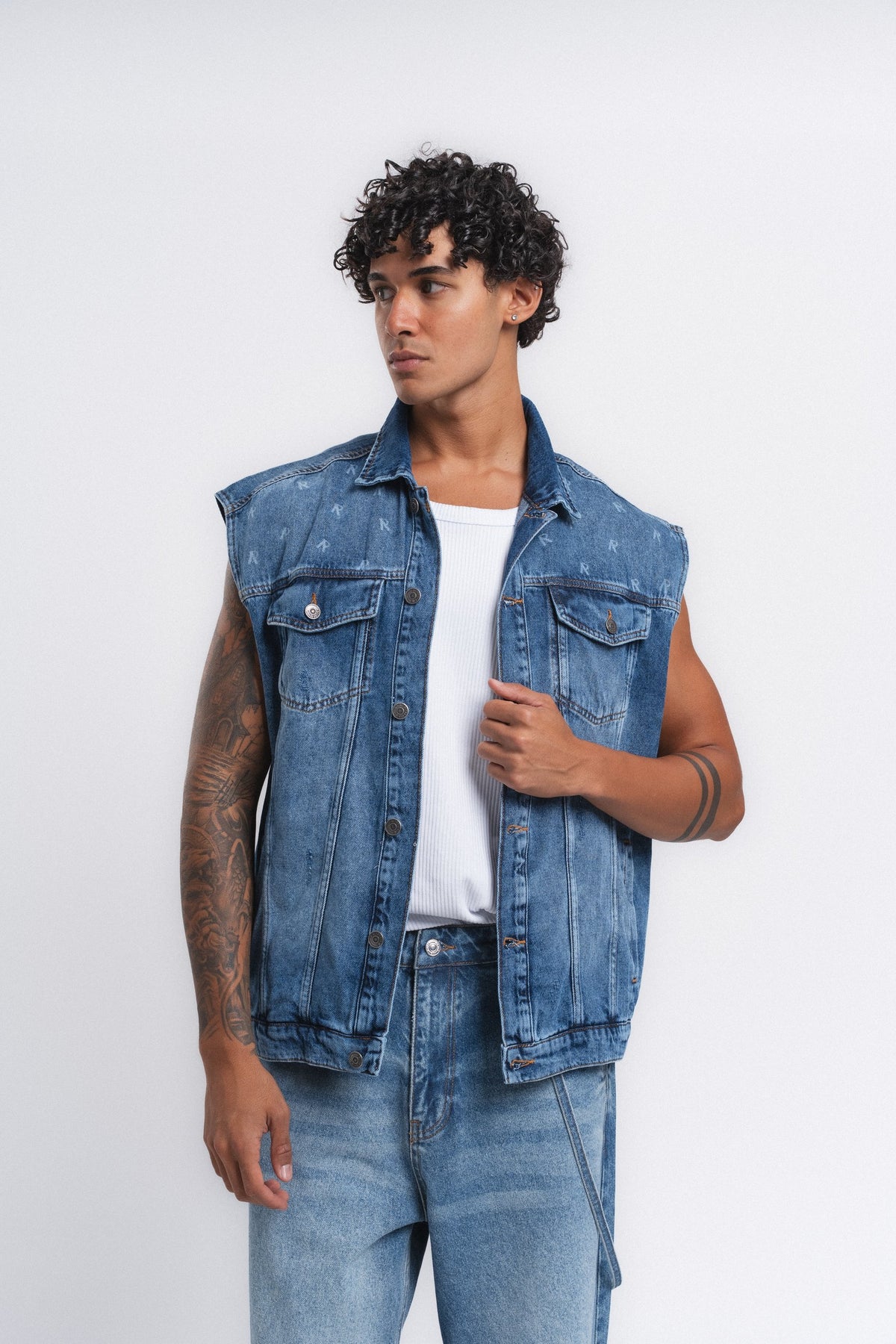 Rogue Kolsuz Denim Yelek Mavi ürün görseli 7