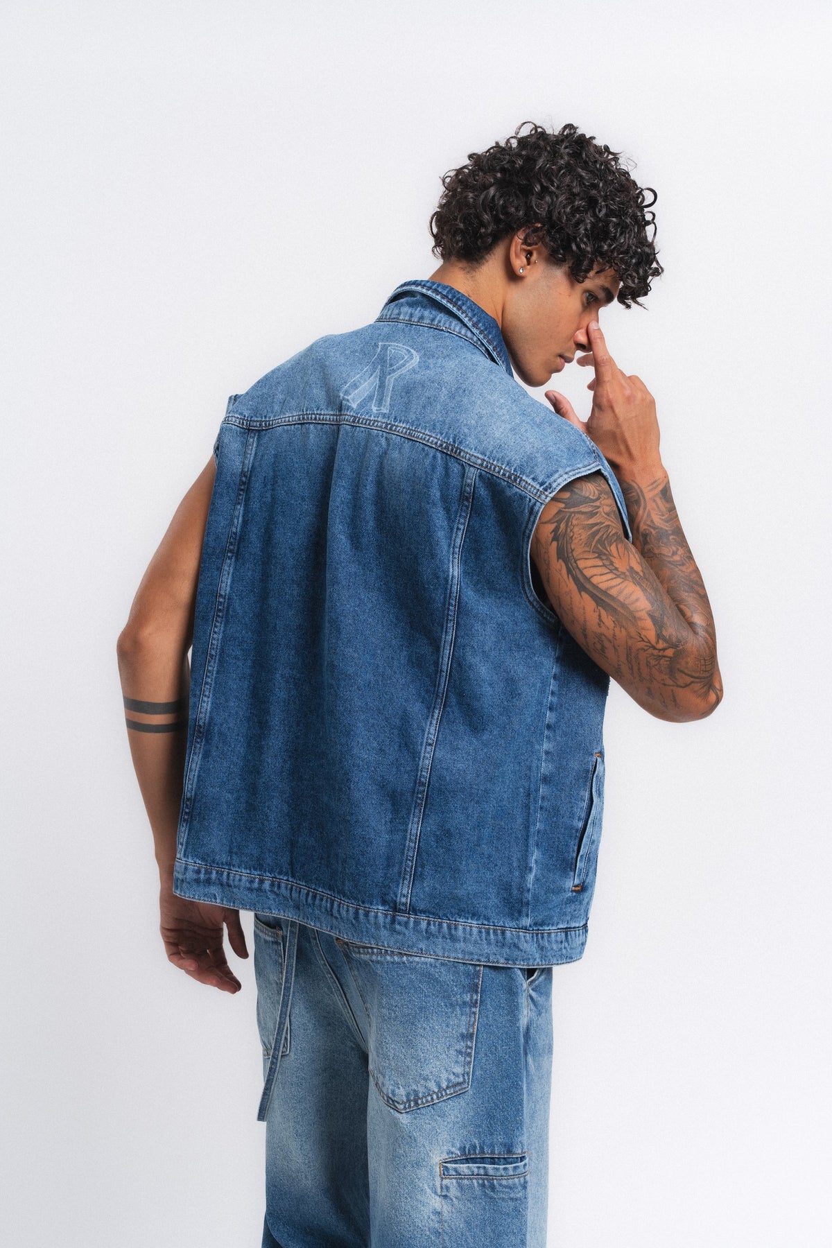 Rogue Kolsuz Denim Yelek Mavi ürün görseli 8