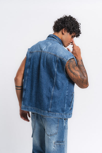 Rogue Kolsuz Denim Yelek Mavi ürün görseli 8