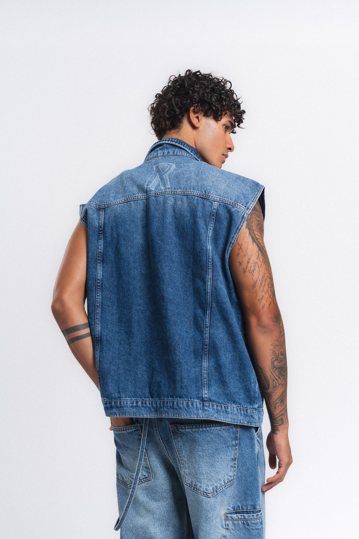 Rogue Kolsuz Denim Yelek Mavi ürün görseli 9