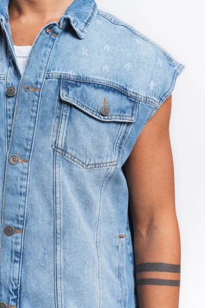 Rogue Kolsuz Denim Yelek Mavi ürün görseli 12