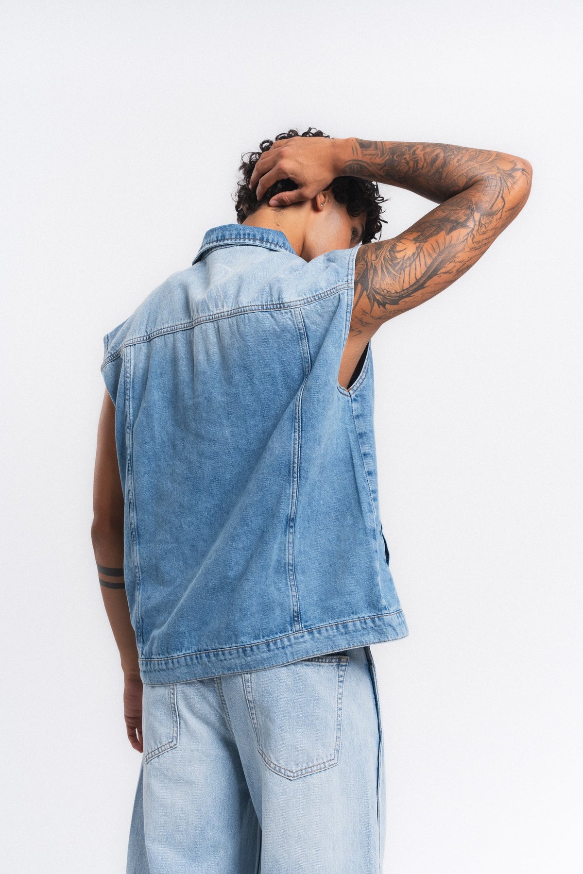 Rogue Kolsuz Denim Yelek Mavi ürün görseli 19
