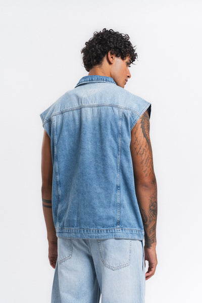 Rogue Kolsuz Denim Yelek Mavi ürün görseli 20