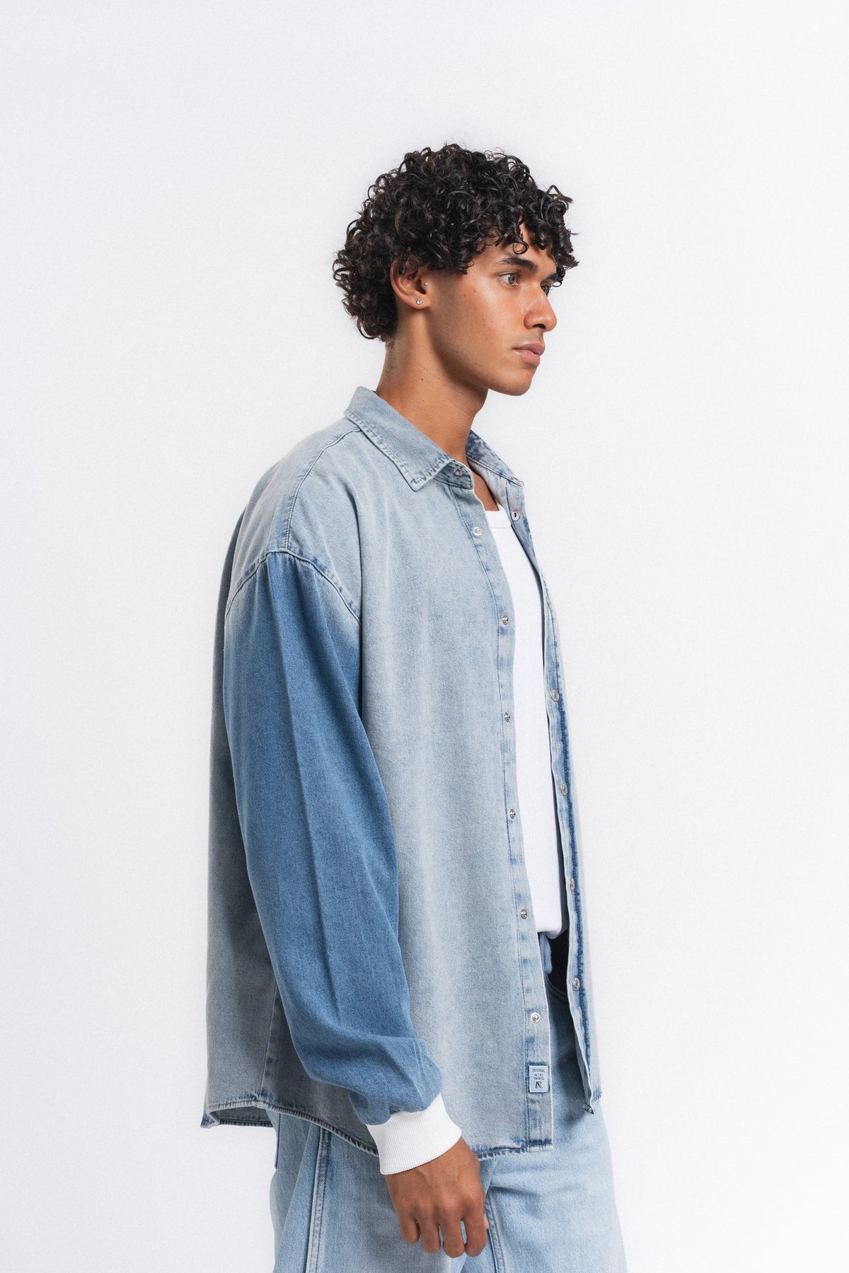 Canvas Baskılı Denim Gömlek Mavi ürün görseli 16