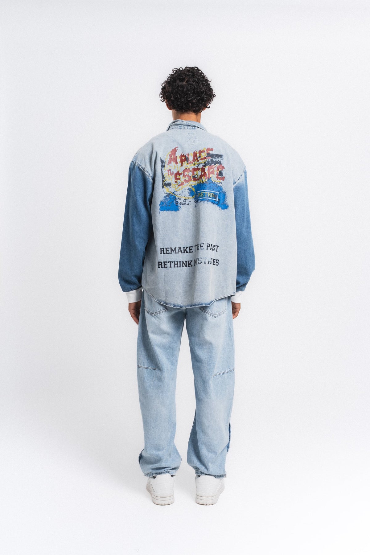 Canvas Baskılı Denim Gömlek Mavi ürün görseli 25