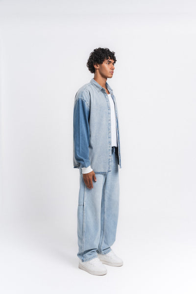 Canvas Baskılı Denim Gömlek Mavi ürün görseli 27