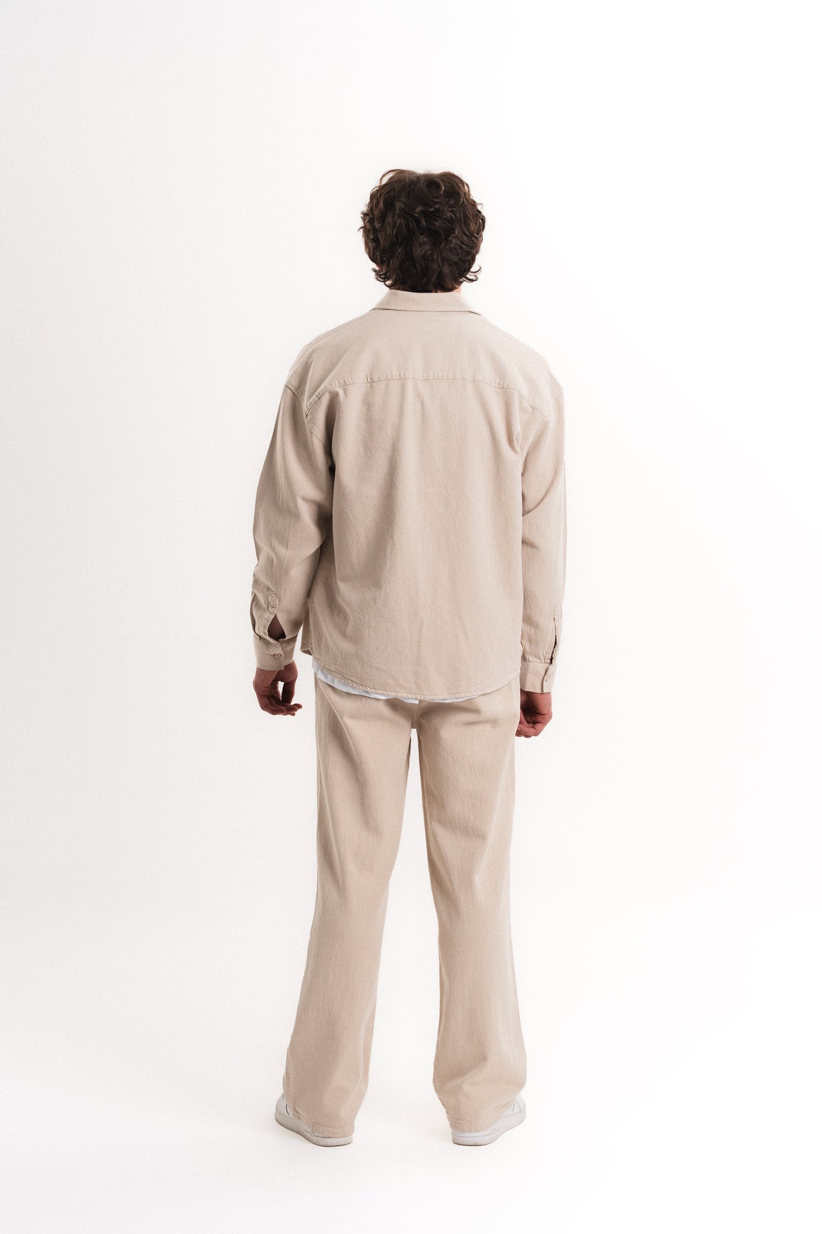 Oversize Gabardin Gömlek - Bej