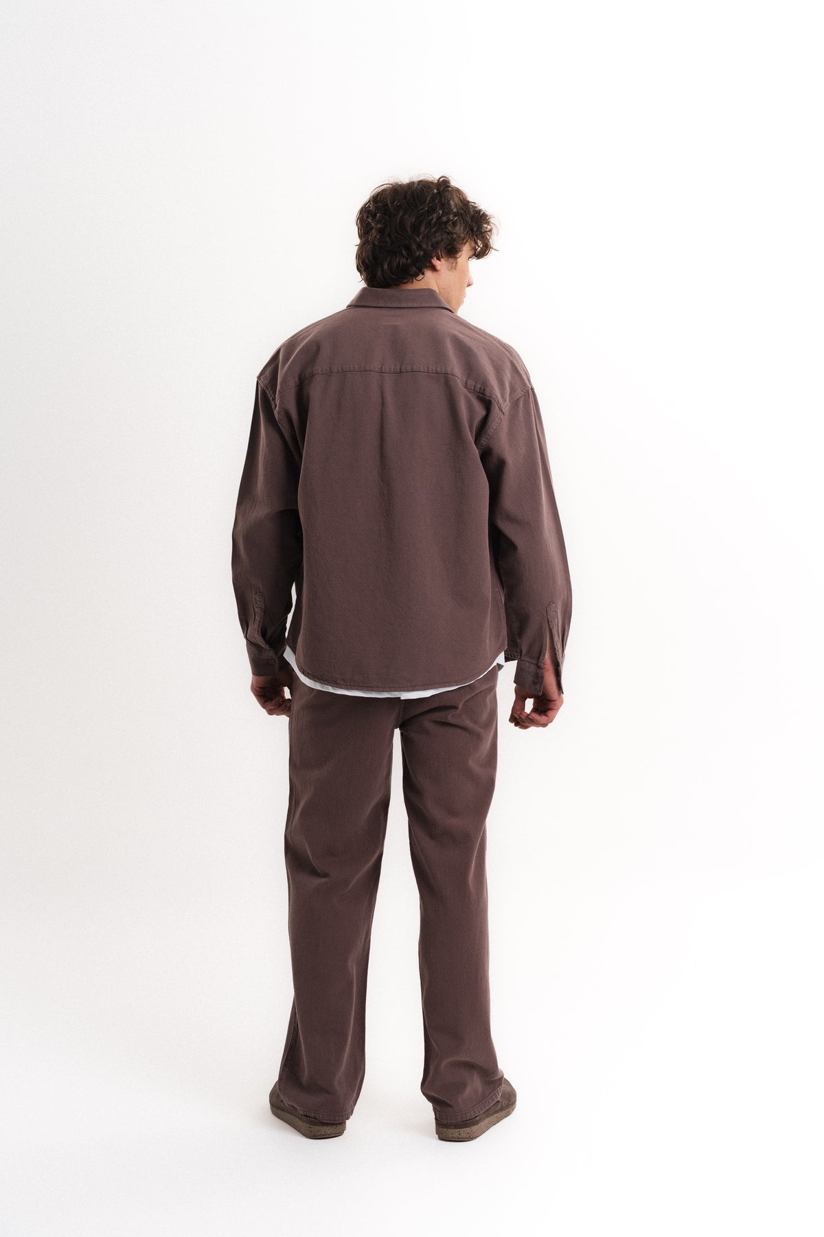 Oversize Gabardin Gömlek - Kahverengi