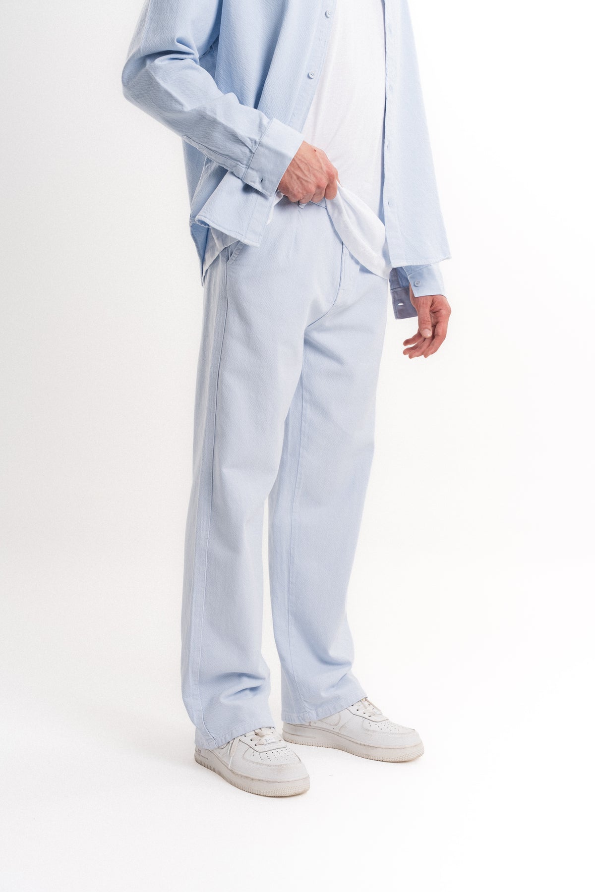 Baggy Gabardin Pantolon Açık Mavi
