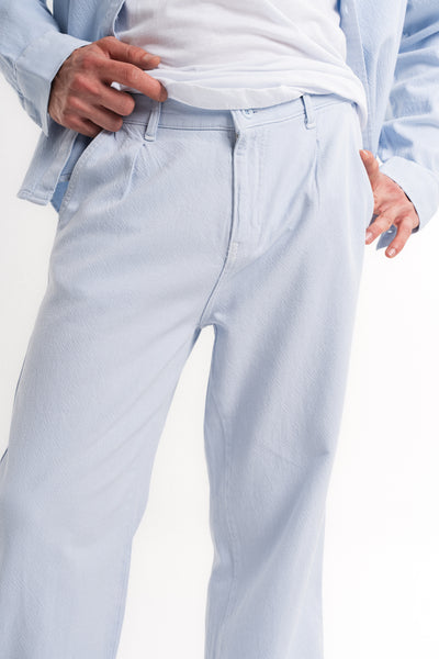 Baggy Gabardin Pantolon Açık Mavi