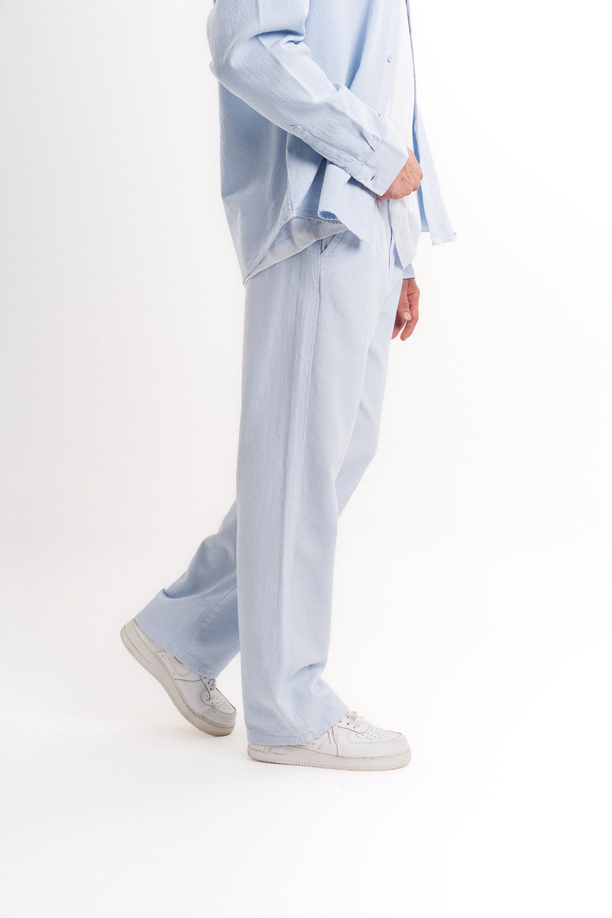 Baggy Gabardin Pantolon Açık Mavi
