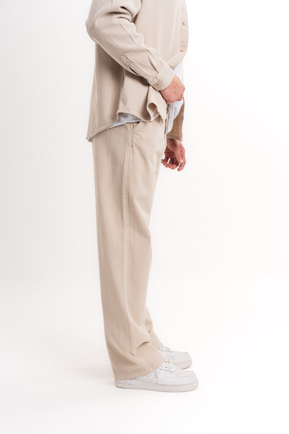 Baggy Gabardin Pantolon Bej