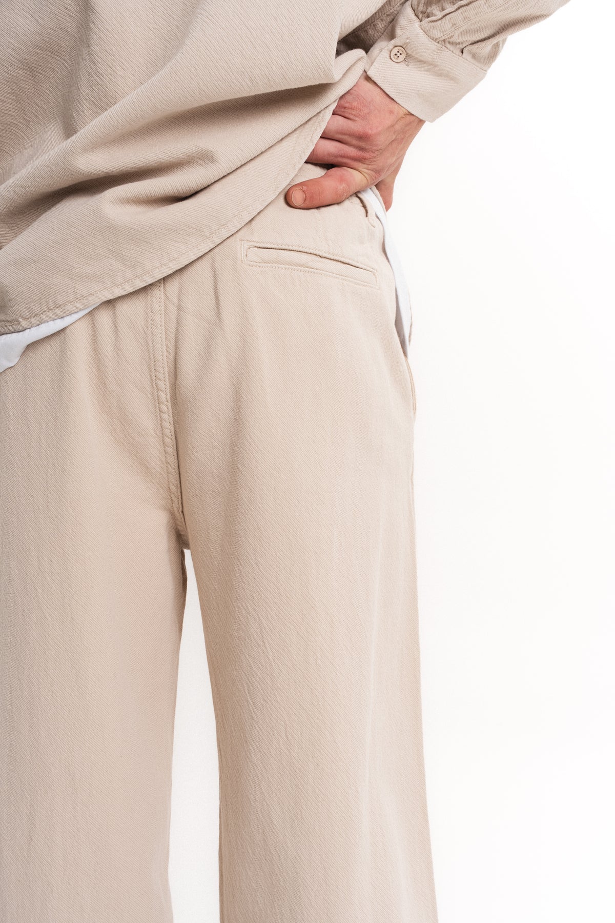 Baggy Gabardin Pantolon Bej