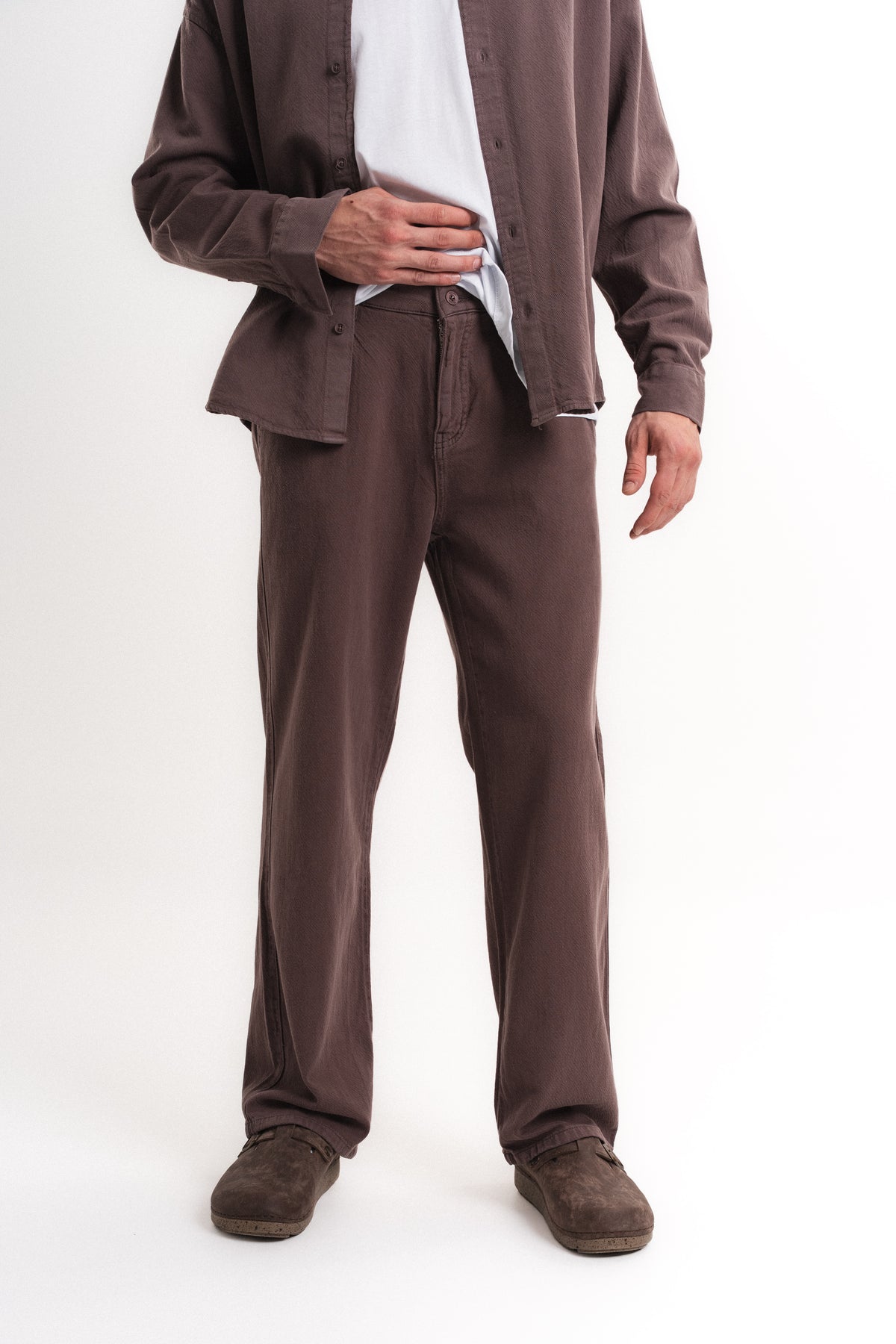 Baggy Gabardin Pantolon Kahverengi