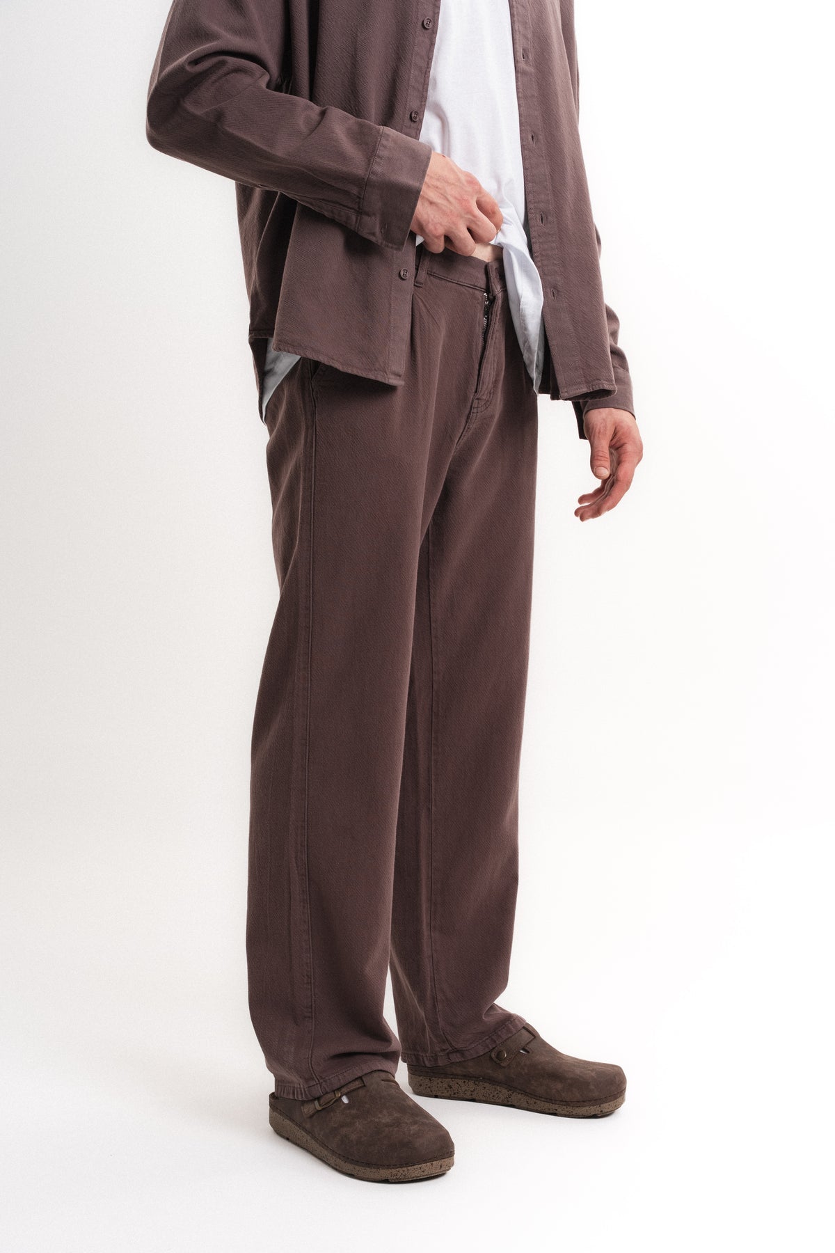 Baggy Gabardin Pantolon Kahverengi