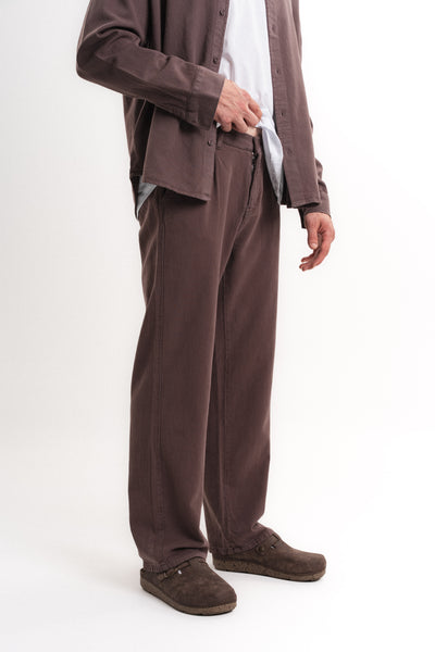 Baggy Gabardin Pantolon Kahverengi