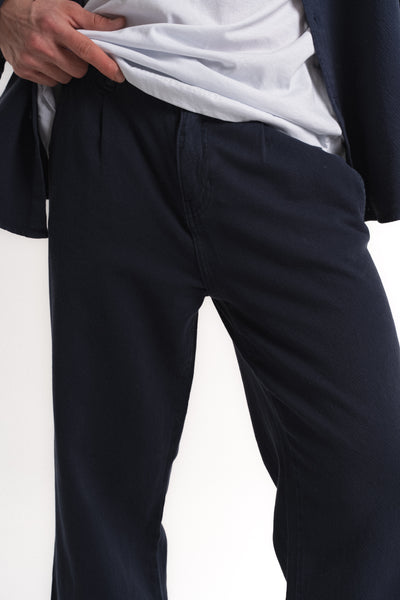 Baggy Gabardin Pantolon Lacivert