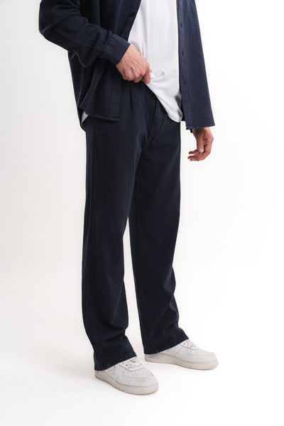 Baggy Gabardin Pantolon Lacivert