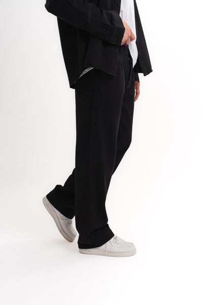 Baggy Gabardin Pantolon Siyah