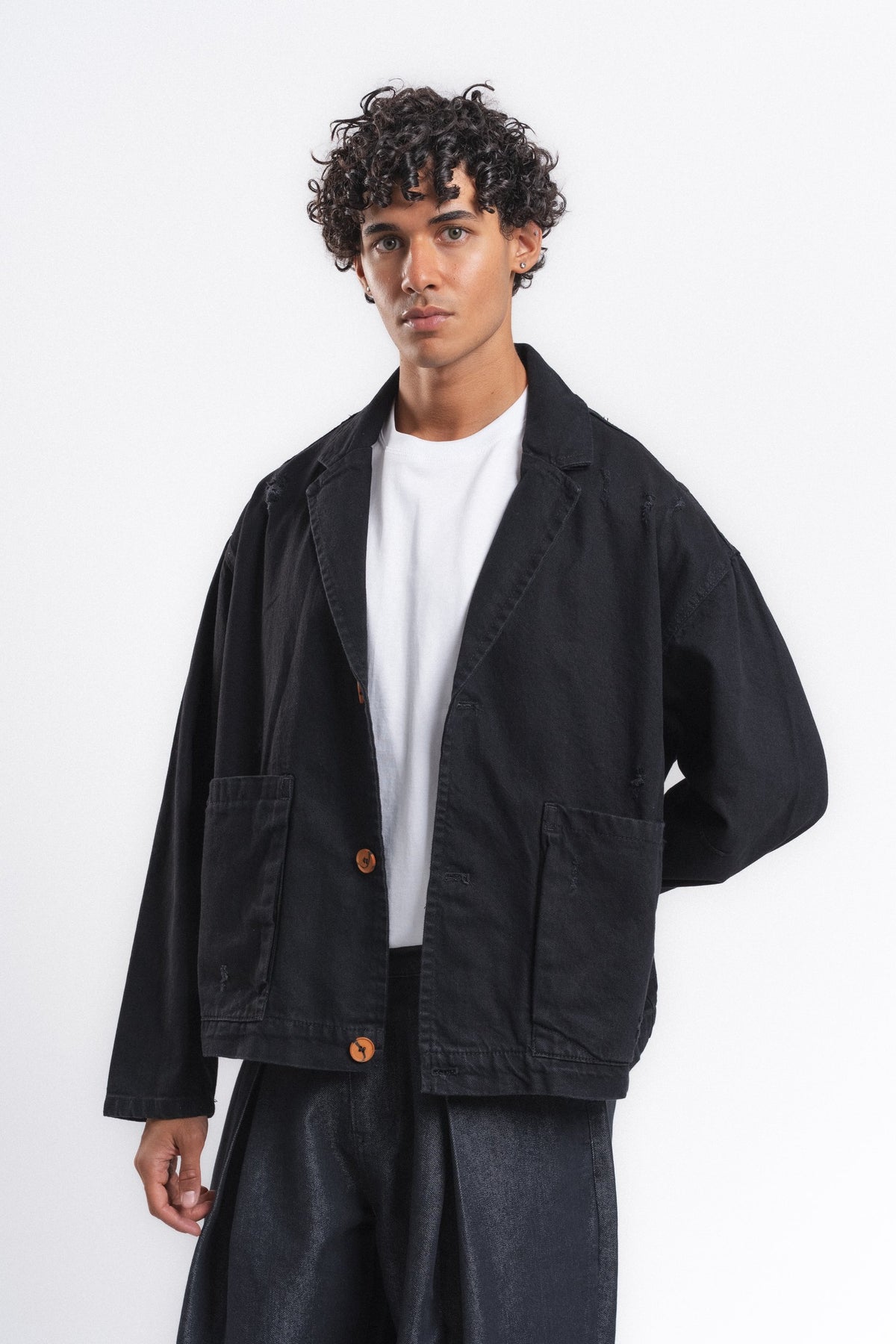 Studio Oversize Denim Blazer Ceket Siyah ürün görseli 1