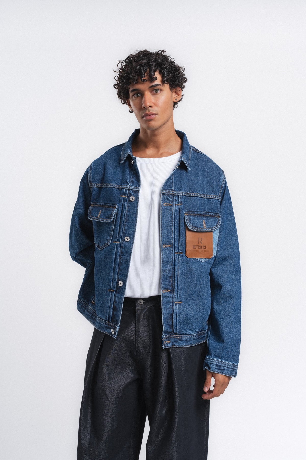 Rider Cep Detaylı Denim Ceket Mavi ürün görseli 7