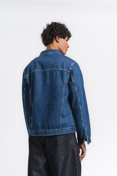 Rider Cep Detaylı Denim Ceket Mavi ürün görseli 8