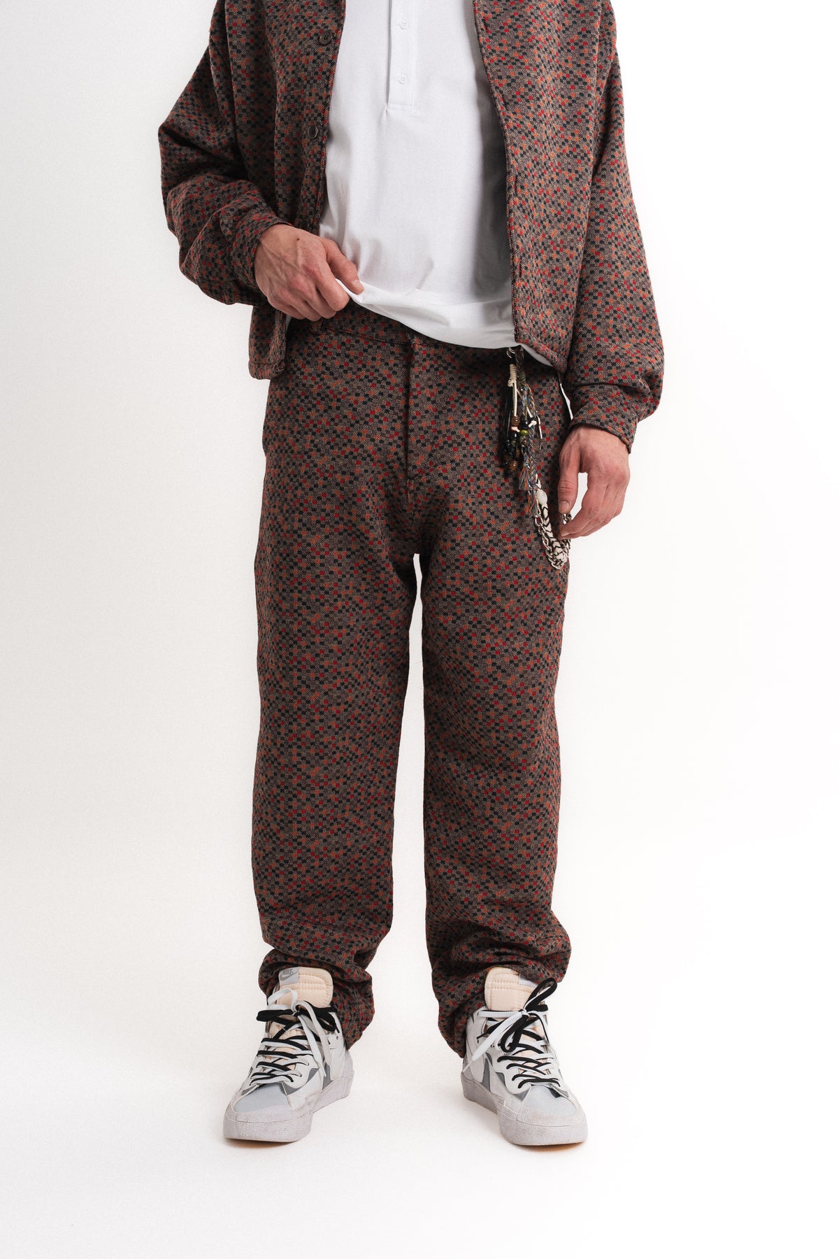 Leopar Desenli Baggy Pantolon - Bordo