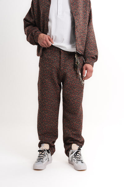 Leopar Desenli Baggy Pantolon - Bordo