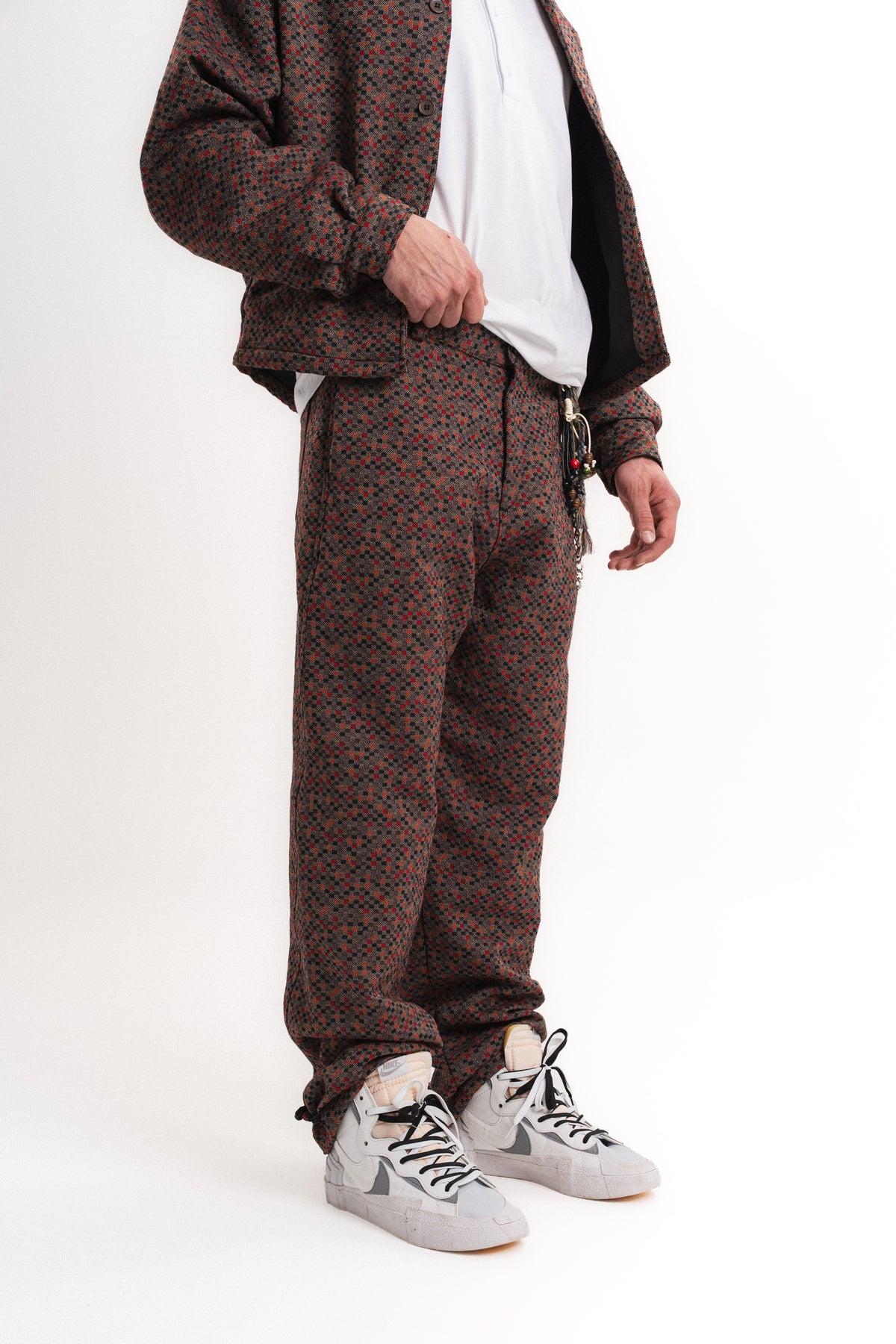 Leopar Desenli Baggy Pantolon - Bordo