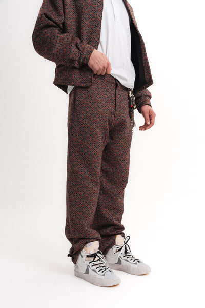 Leopar Desenli Baggy Pantolon - Bordo