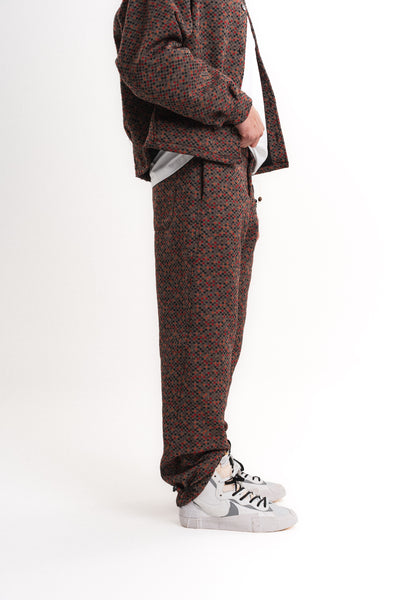 Leopar Desenli Baggy Pantolon - Bordo