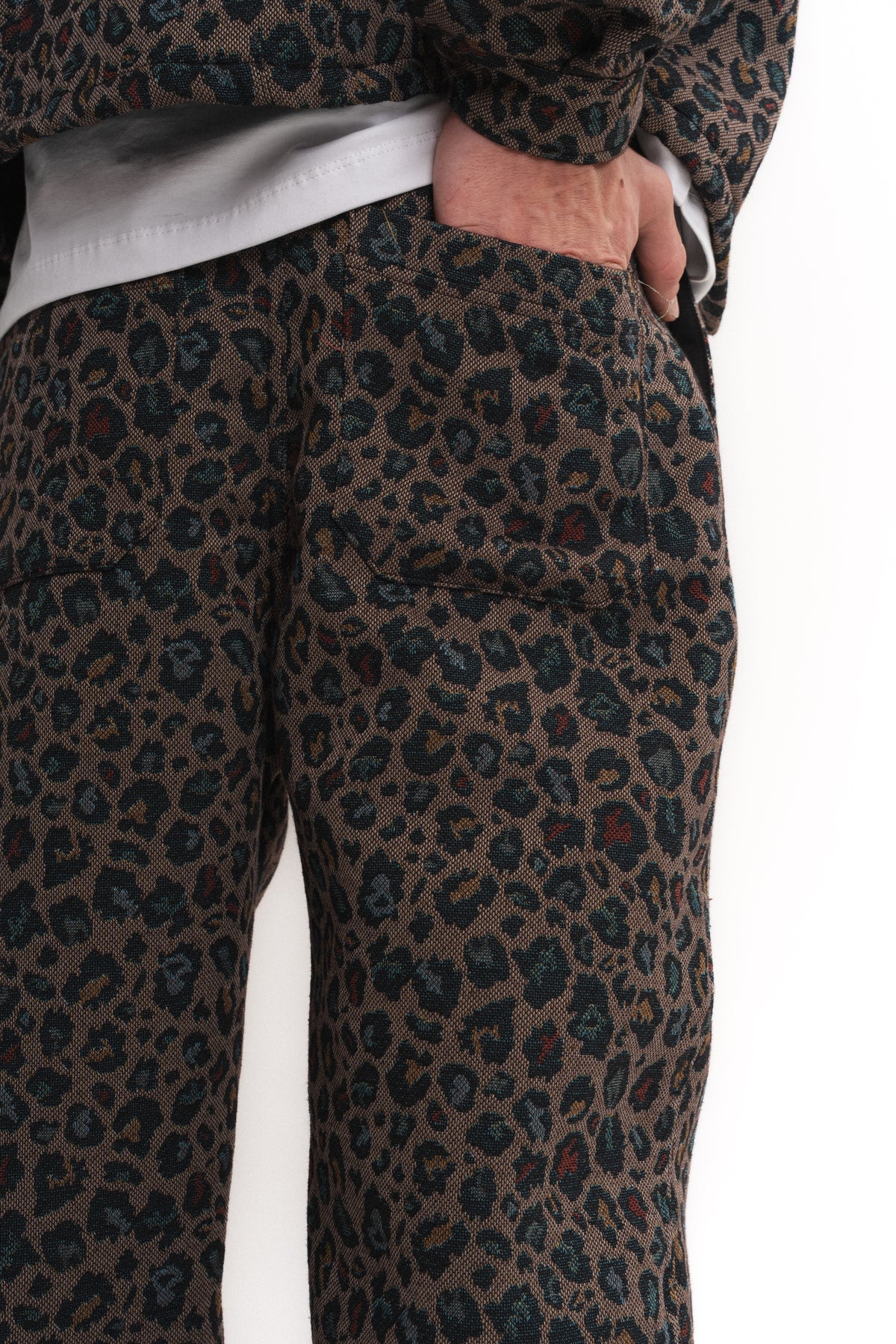 Leopar Desenli Baggy Pantolon - Haki