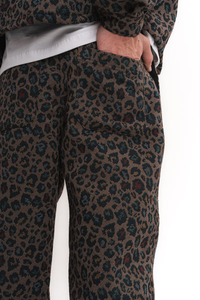 Leopar Desenli Baggy Pantolon - Haki