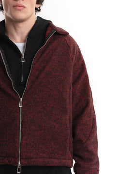 Oversize Crop Fermuarlı Molime Ceket - Bordo