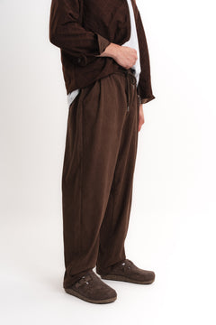 Baggy Kadife Pantolon - Kahverengi