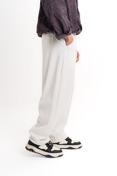 Carly Gipeli Baggy Pantolon - Beyaz