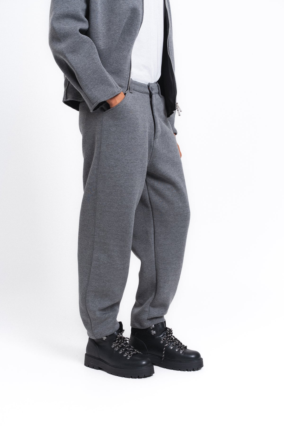 Core Beli Lastikli Pensli Jogger Pantolon Antrasit