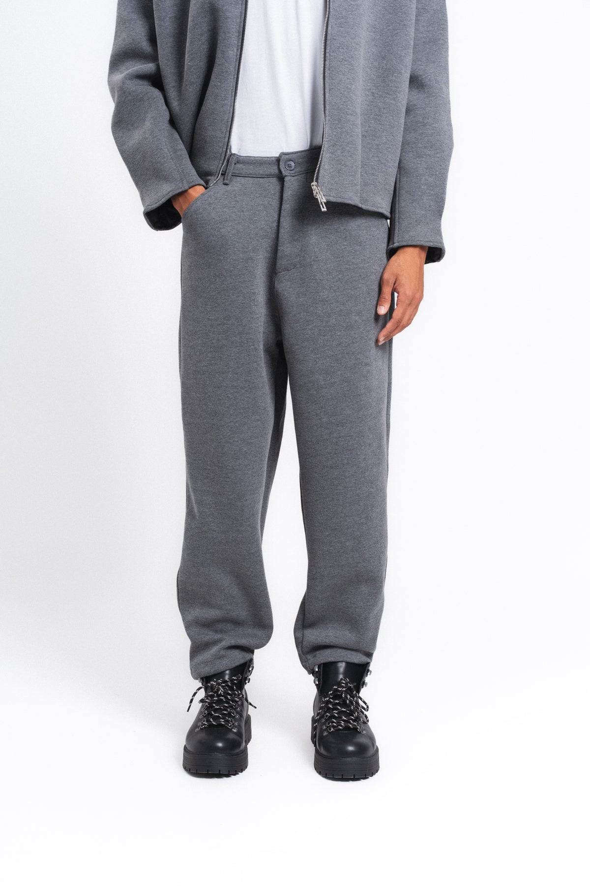 Core Beli Lastikli Pensli Jogger Pantolon Antrasit