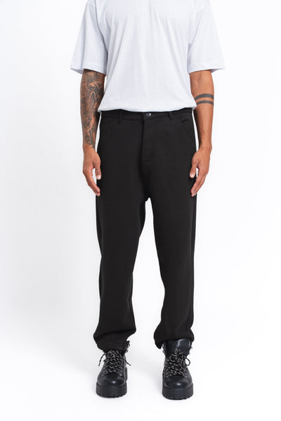 Core Beli Lastikli Pensli Jogger Pantolon Siyah