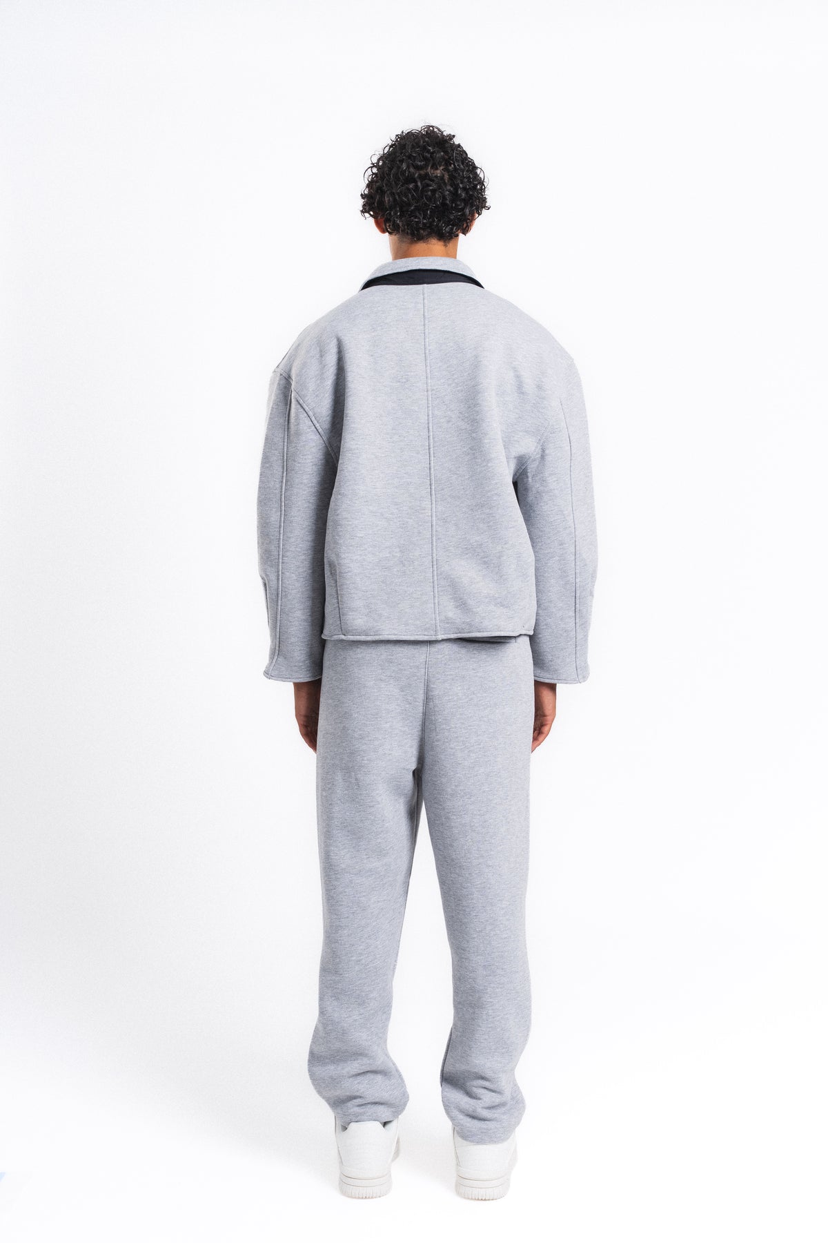 Core Fermuarlı Minimal Sweat Ceket Açık Gri