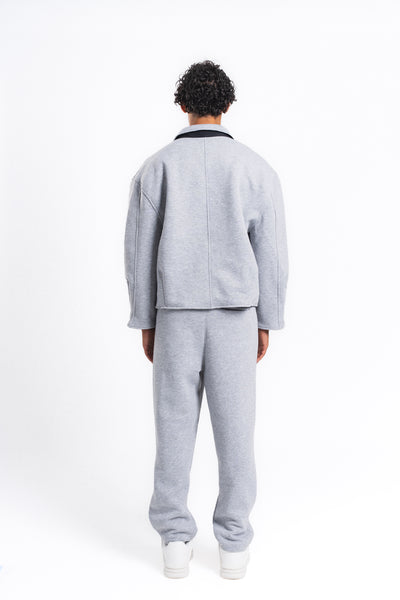 Core Fermuarlı Minimal Sweat Ceket Açık Gri