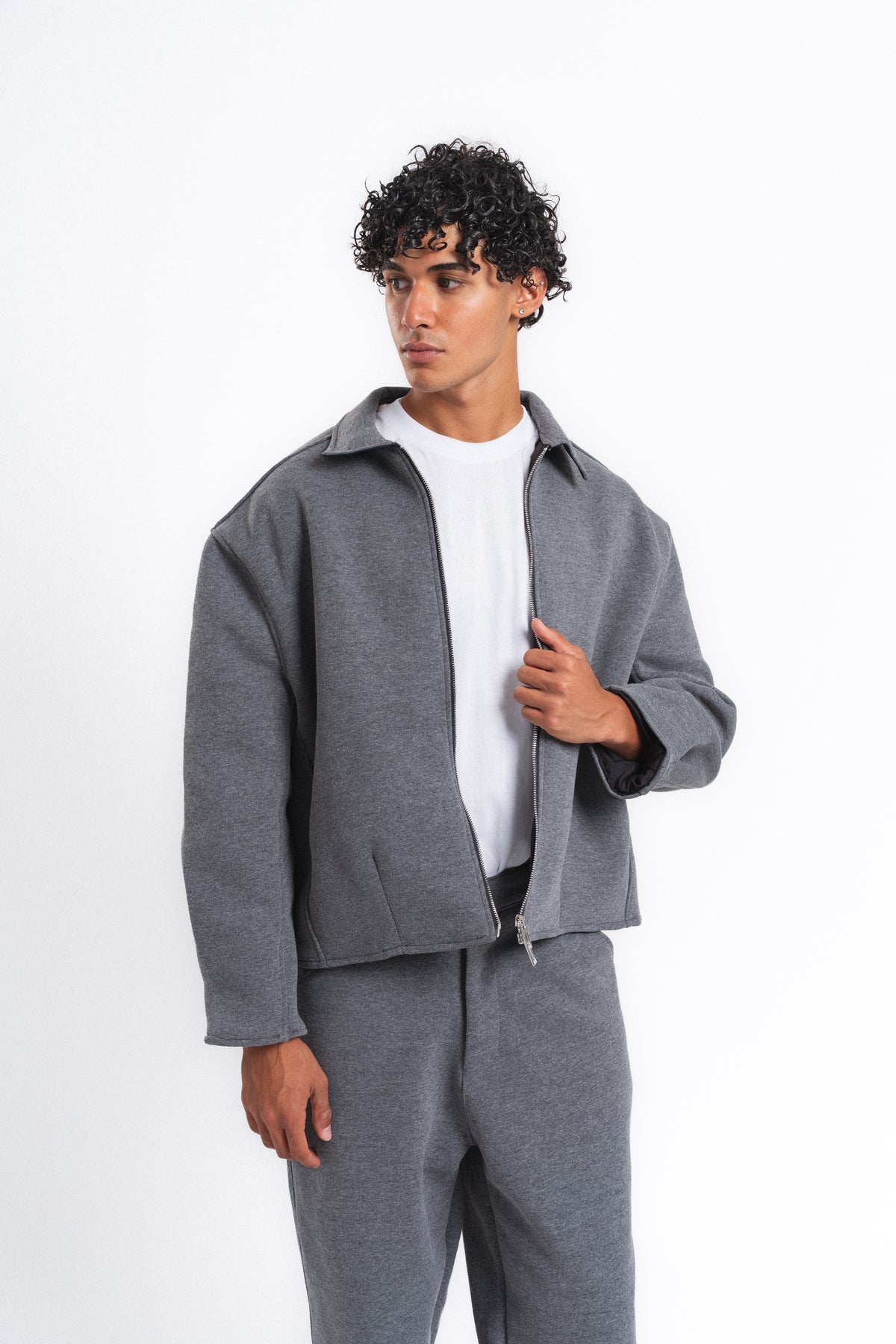 Core Fermuarlı Minimal Sweat Ceket Antrasit