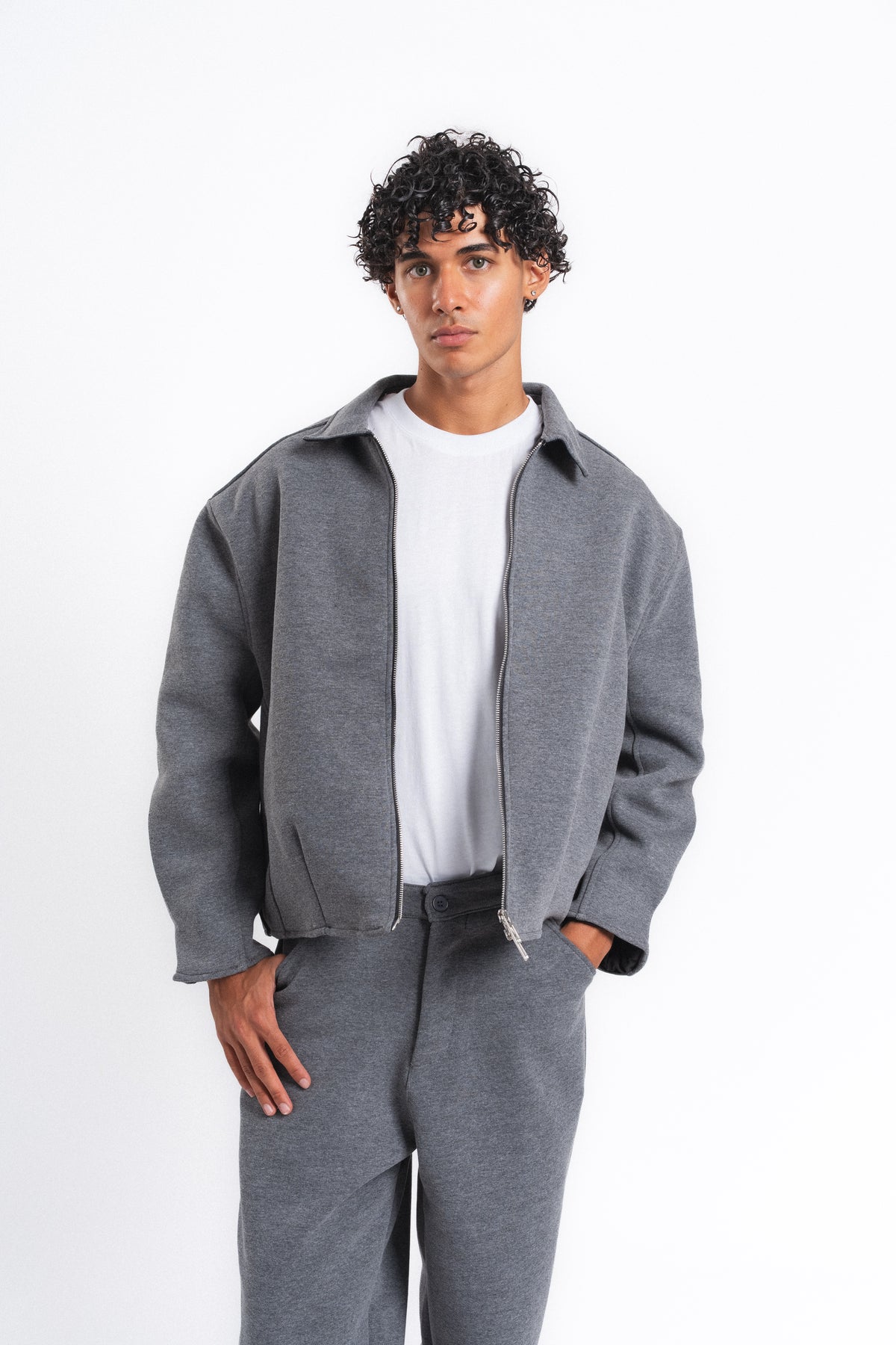 Core Fermuarlı Minimal Sweat Ceket Antrasit