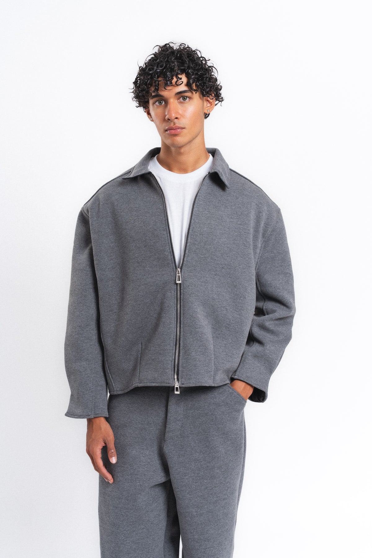Core Fermuarlı Minimal Sweat Ceket Antrasit