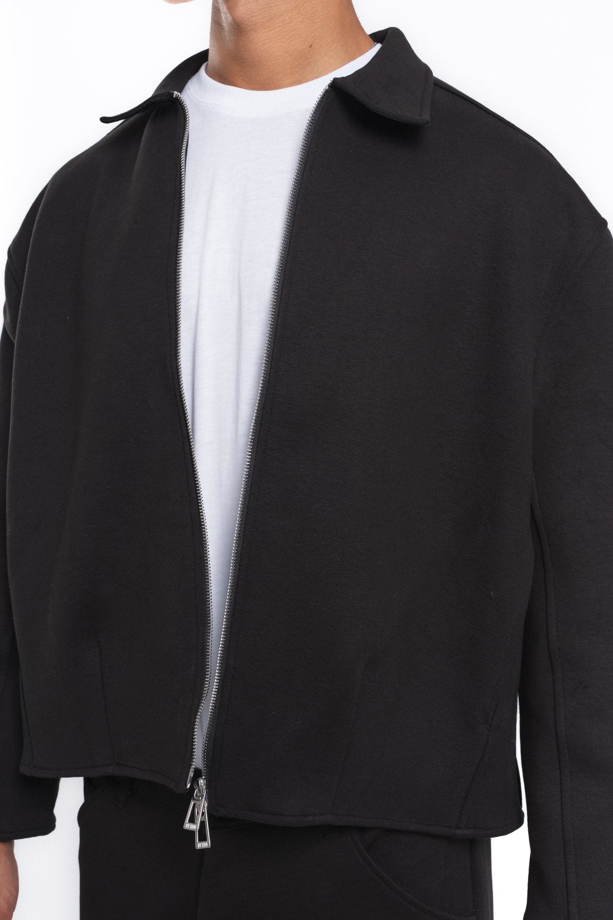 Core Fermuarlı Minimal Sweat Ceket Siyah