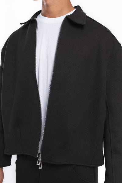 Core Fermuarlı Minimal Sweat Ceket Siyah