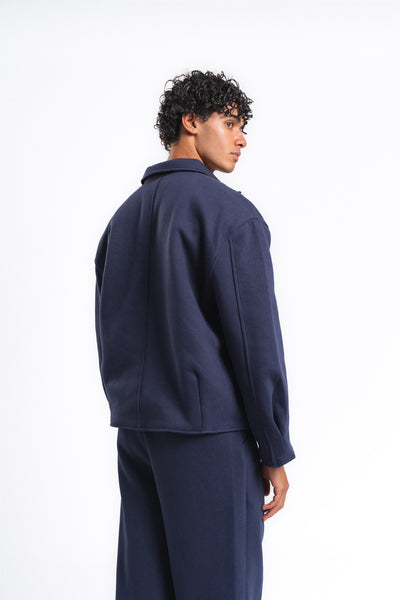 Core Fermuarlı Minimal Sweat Ceket Lacivert