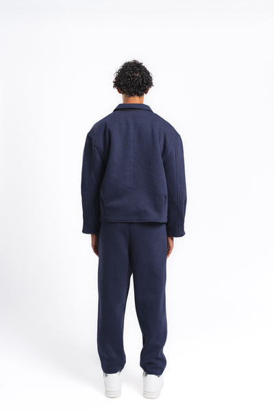 Core Fermuarlı Minimal Sweat Ceket Lacivert