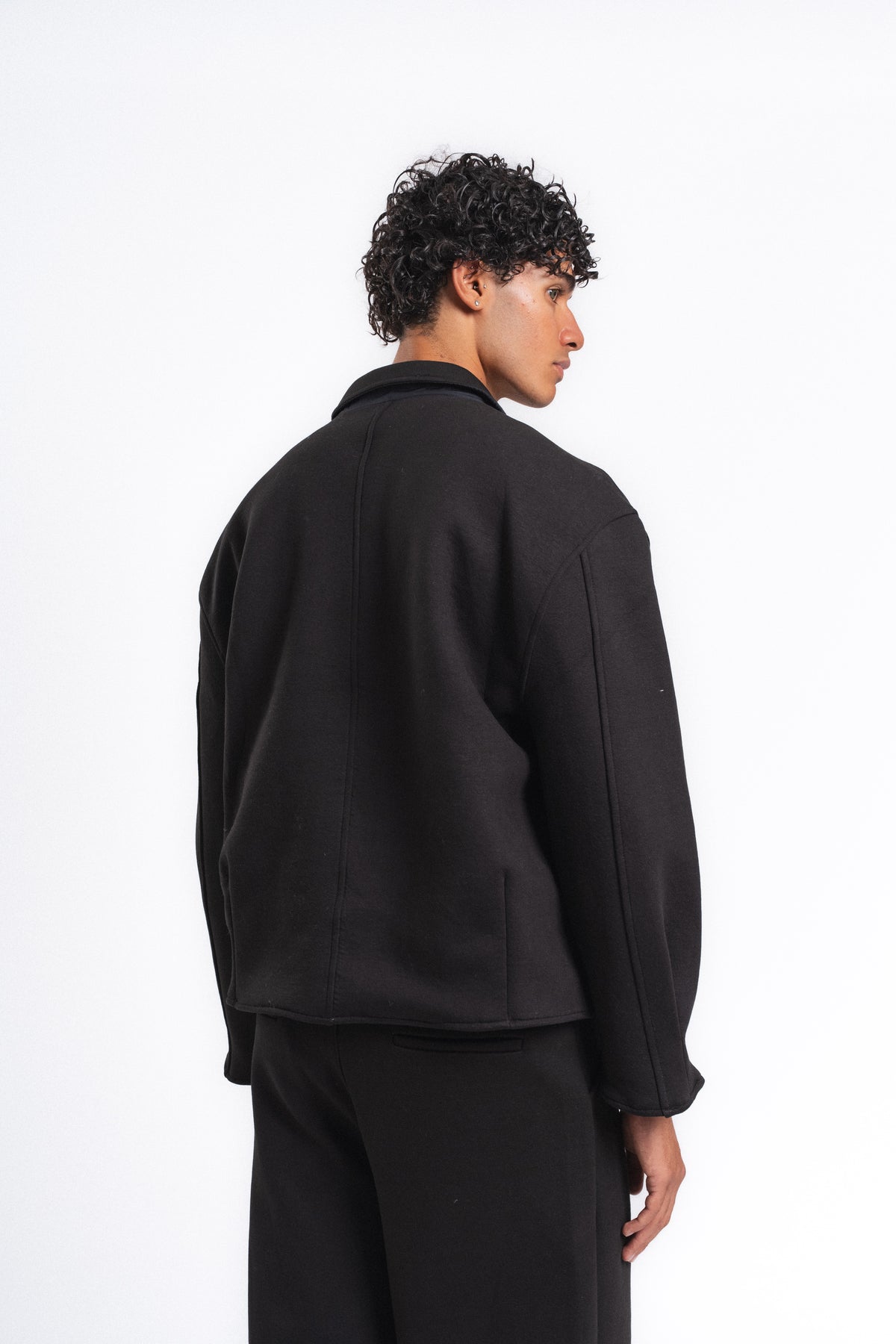 Core Fermuarlı Minimal Sweat Ceket Siyah