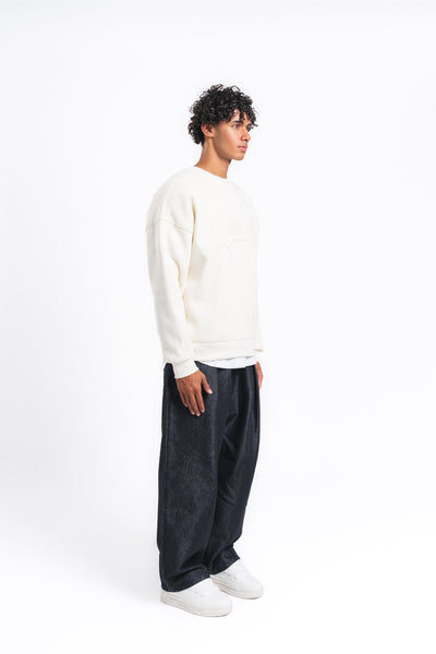 Couture Kabartma Logolu Sweatshirt Ekru